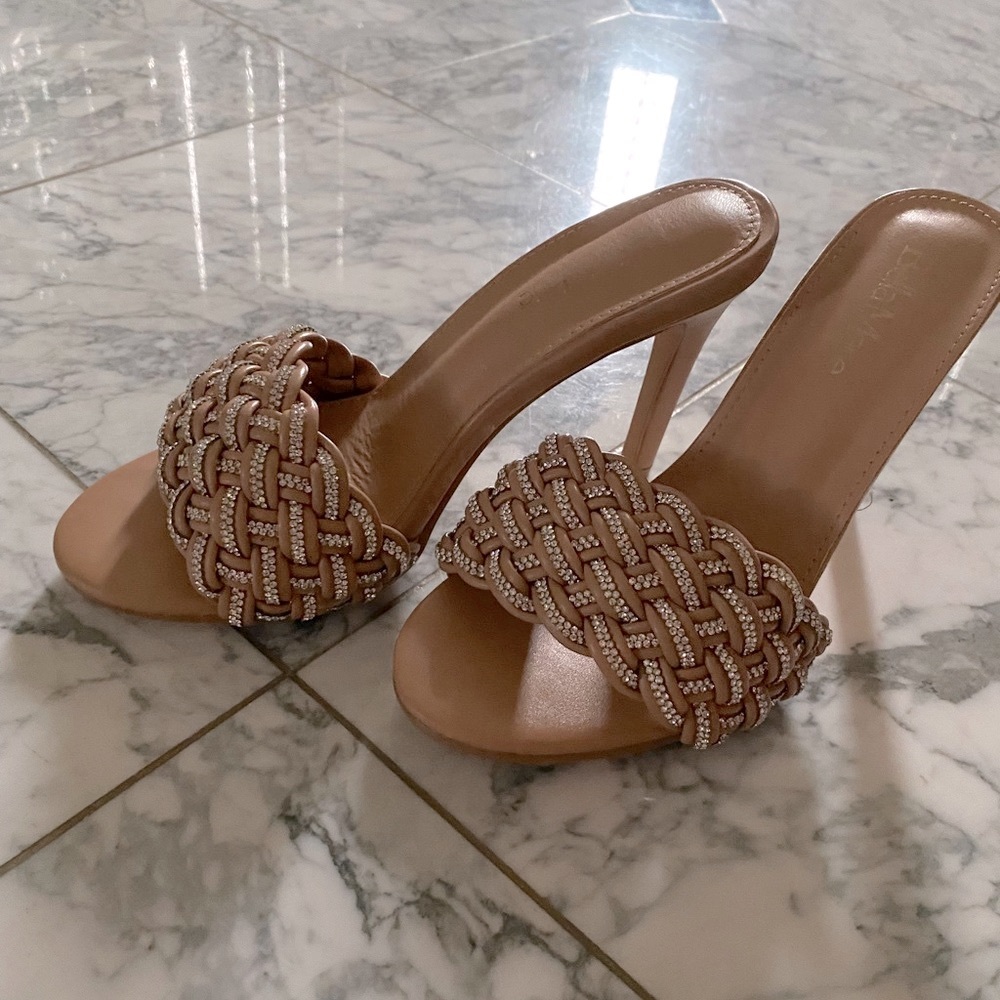 Nude Blush Rhinestone Heels
